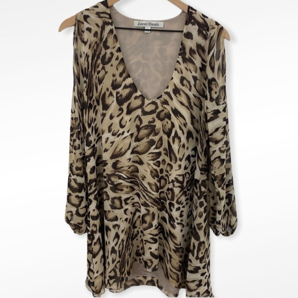 Lovers + Friends Animal Print Split Sleeve Dress